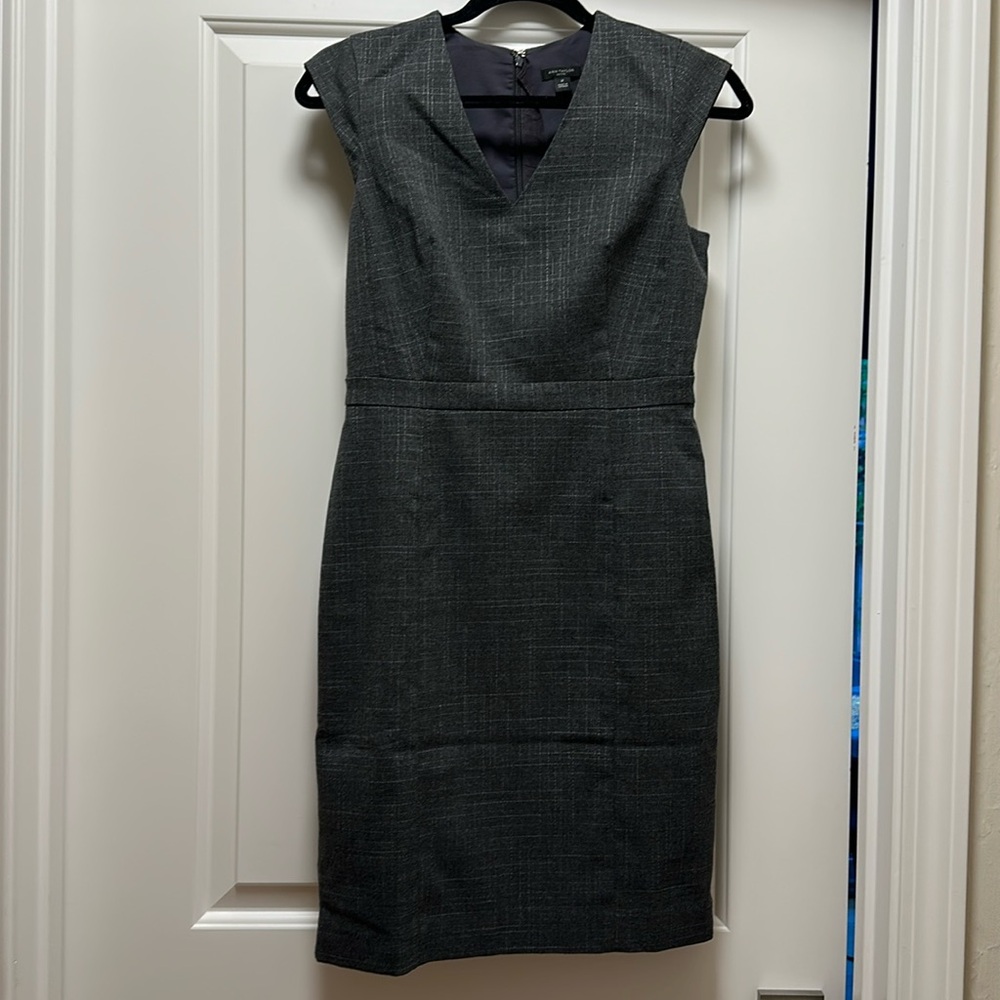 Ann Taylor Petite Gray V Neck Dress